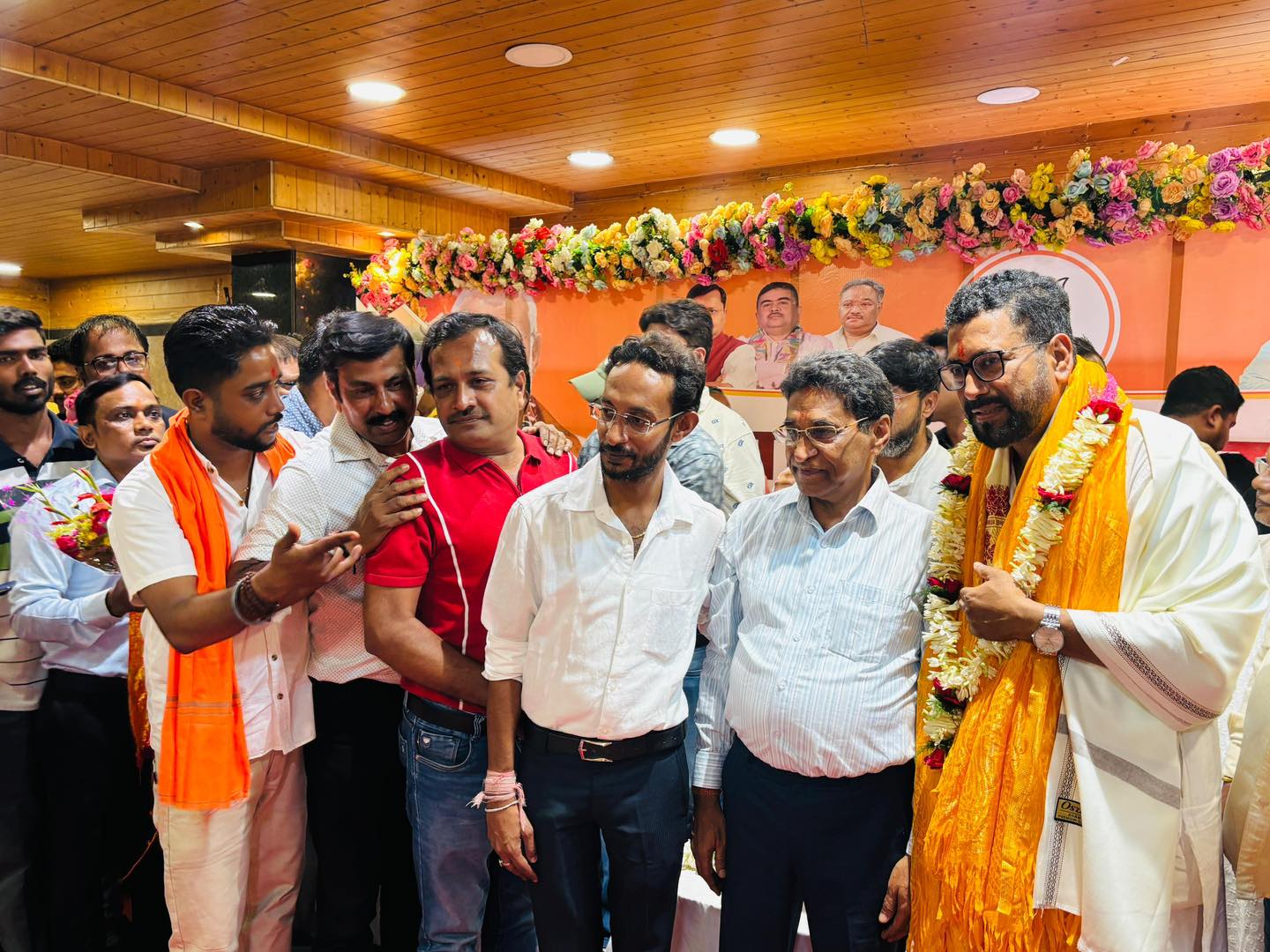 Party workers at Agrasen Bhavan
